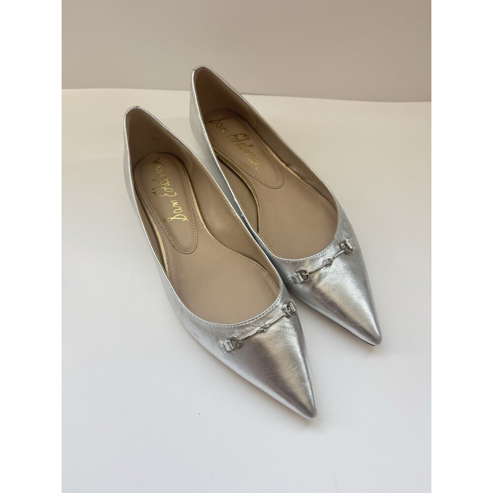Sam Edelman Nori Women's Flats Silver Size 11 Leather Upper